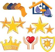 Icon symbol set of protection, care, top level, premium quality vector