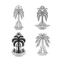 Palm tree outline bundle vector