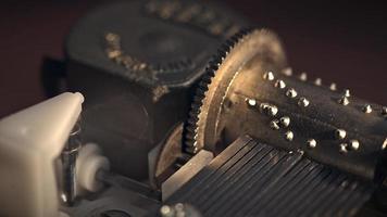 Detail of an old music box in motion video