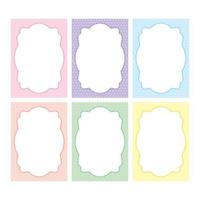 set of invitation with frame and polkadot background vector