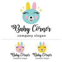 Baby Shop Logo Template with cute bunny vector