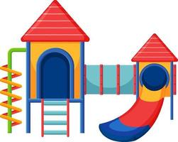 A children playground slide set on white background vector