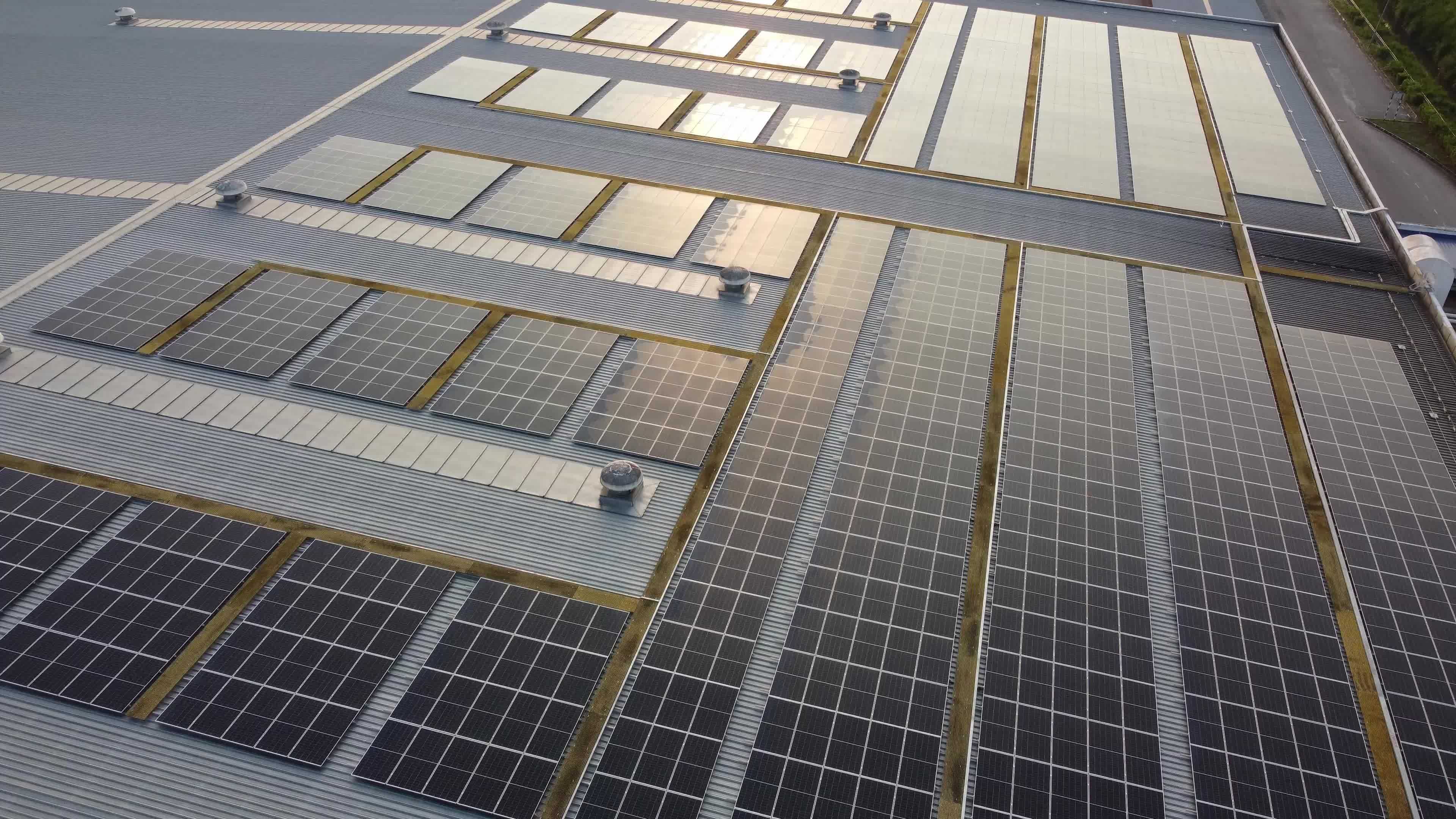 Solar rooftop panel during sunset 7698830 Stock Video at Vecteezy