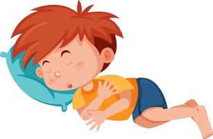 niño durmiendo en una almohada vector