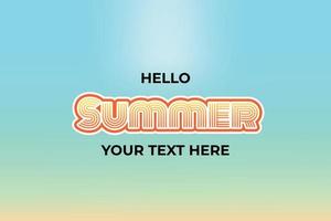Gradient Hello Summer background vector