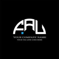 FAU letter logo creative design with vector graphic