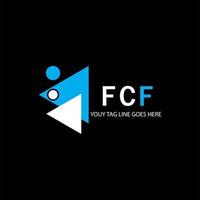 diseño creativo del logotipo de la letra fcf con gráfico vectorial vector