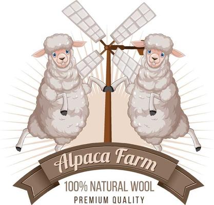 Alpaca farm logo for wool products