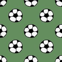 Seamless pattern with soccer ball. Doodle vector illustration with football ball. Colored football background
