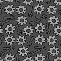 seamless pattern with gear and key. vector illustration with mechanism and engine symbol