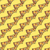 Seamless pizza pattern. Colored pizza background. Doodle vector pizza illustration