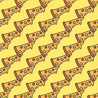 Seamless pizza pattern. Colored pizza background. Doodle vector pizza illustration