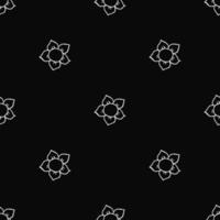 Seamless floral vector pattern. Doodle vector with floral pattern on black background. Vintage floral pattern, sweet elements background for your project, menu, cafe shop