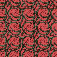 seamless watermelon pattern. vector doodle illustration with watermelon. pattern with red watermelon