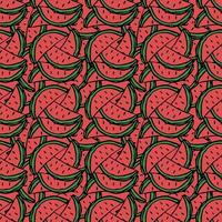 seamless watermelon pattern. vector doodle illustration with watermelon. pattern with red watermelon