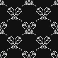 Seamless floral vector pattern. Doodle vector with floral pattern on black background. Vintage floral pattern, sweet elements background for your project, menu, cafe shop