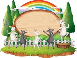 Empty banner template with farm animals vector