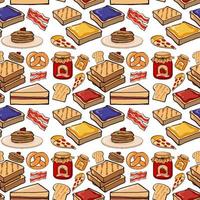 Seamless background design with different food vector