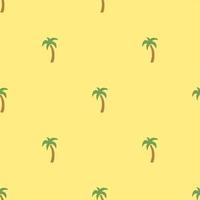 Seamless palm pattern. Colored palm background. Doodle tropic pattern with green palms. Vintage palms pattern vector