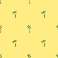 Seamless palm pattern. Colored palm background. Doodle tropic pattern with green palms. Vintage palms pattern vector