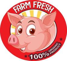 logotipo fresco de granja de cerdos para productos de cerdo vector