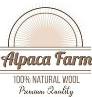 plantilla de logotipo de granja de alpaca para productos de lana vector