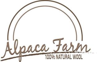 Alpaca farm logo template for wool products vector