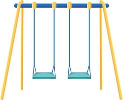 Playground swings on white background vector