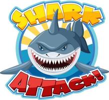 Font design for words shark attack vector