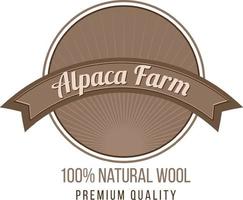 Alpaca farm logo template for wool products vector