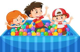 Children playing in the ball pit vector