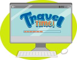 Computer monitor with travel time display vector