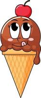 Ice cream cartoon character on white background vector