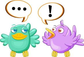 Two birds with speech bubbles vector