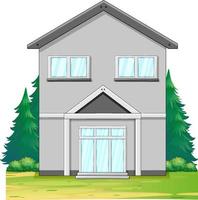 House with tree and lawn vector