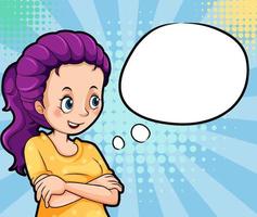 Empty bubble and facial expression retro comic banner design vector