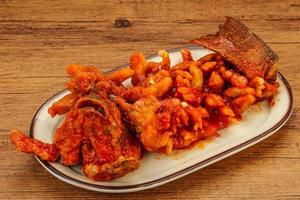 Chinese cuisine squirrel fish with sauce photo