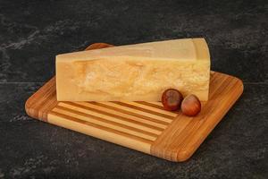 Tasty parmesan cheese with hazel nut photo