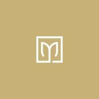 M square initial monogram vector icon illustration