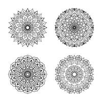 colecciones patrón circular en forma de mandala para henna, mehndi, tatuajes. página del libro para colorear. vector