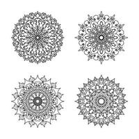 colecciones patrón circular en forma de mandala para henna, mehndi, tatuajes. página del libro para colorear. vector