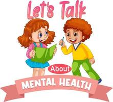 Poster design for mental health with boy and girl vector