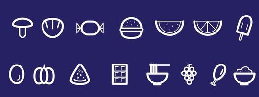 food line set icon vector