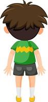 Back of a little boy cartoon character vector