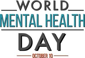 Poster design with word world mental health day vector