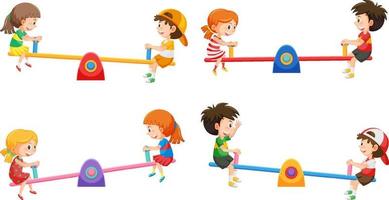 Simple children seesaw on white background vector