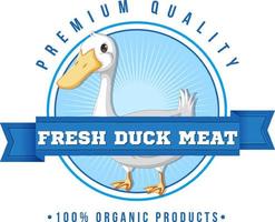 Logo design with fresh duck meat vector