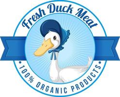 Logo design with fresh duck meat vector