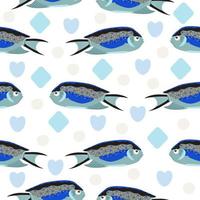 Angelfish, colorful seamless pattern vector