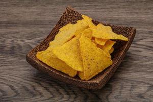 Mexican crunchy corn nachos triangle photo